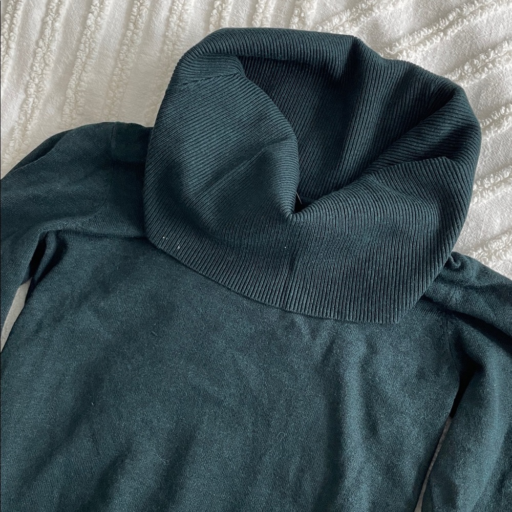 Elegant Green Cowl Neck Sweater